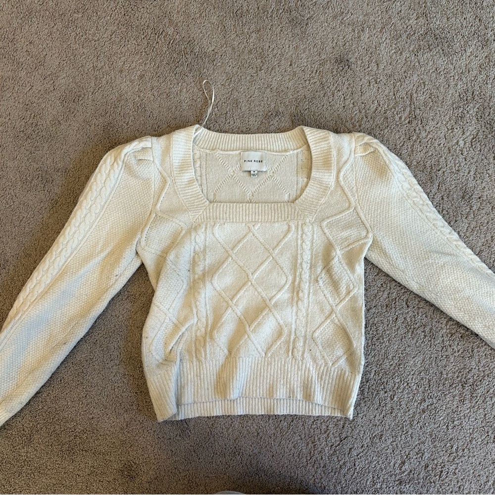 Size M - Elegant Cream Sweater